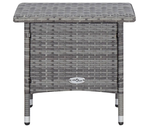 Set de muebles de jardín 3 pzas y cojines ratán sintético gris