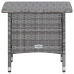 Set de muebles de jardín 3 pzas y cojines ratán sintético gris