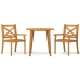 Juego de comedor de jardín 3 piezas madera maciza de acacia