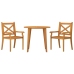 Juego de comedor de jardín 3 piezas madera maciza de acacia