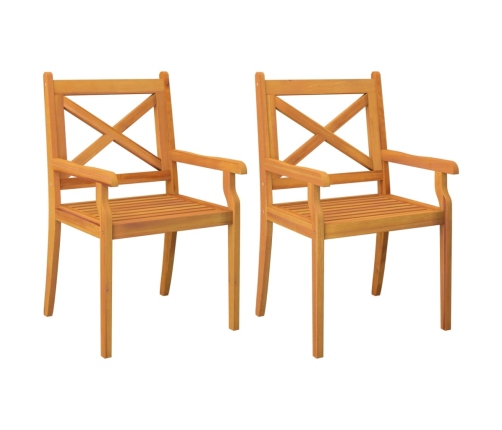 Juego de comedor de jardín 3 piezas madera maciza de acacia