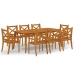 Juego de comedor de jardín 9 piezas madera maciza de acacia