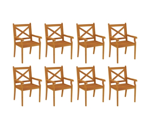 Juego de comedor de jardín 9 piezas madera maciza de acacia