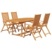 Juego de comedor de jardín 5 piezas madera maciza de acacia