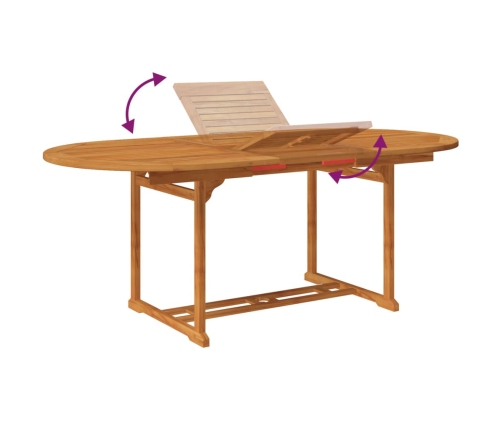 Juego de comedor de jardín 5 piezas madera maciza de acacia