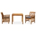 Set comedor de jardín 3 pzas y cojines madera maciza de acacia