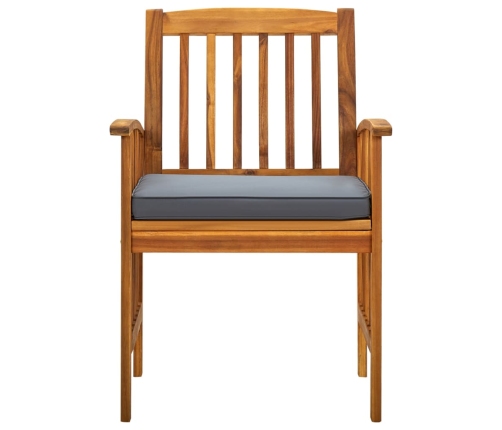 Set comedor de jardín 3 pzas y cojines madera maciza de acacia