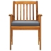 Set comedor de jardín 3 pzas y cojines madera maciza de acacia
