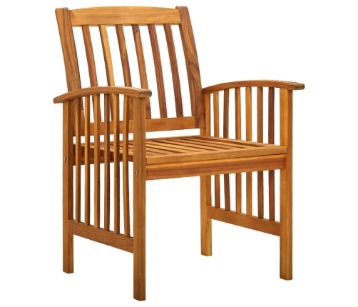 Set comedor de jardín 3 pzas y cojines madera maciza de acacia
