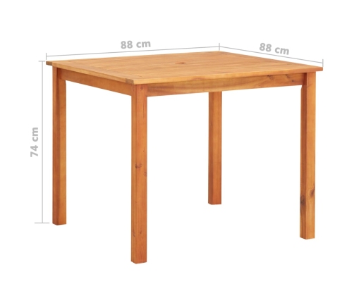 Set comedor de jardín 3 pzas y cojines madera maciza de acacia