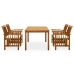 Set comedor de jardín 5 pzas y cojines madera maciza de acacia