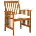Set comedor de jardín 5 pzas y cojines madera maciza de acacia