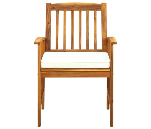 Set comedor de jardín 5 pzas y cojines madera maciza de acacia