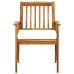 Set comedor de jardín 5 pzas y cojines madera maciza de acacia