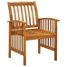 Set comedor de jardín 5 pzas y cojines madera maciza de acacia