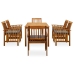 Set comedor de jardín 7 pzas y cojines madera maciza de acacia