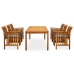 Set comedor de jardín 7 pzas y cojines madera maciza de acacia