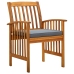 Set comedor de jardín 7 pzas y cojines madera maciza de acacia