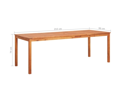 Set comedor de jardín 7 pzas y cojines madera maciza de acacia