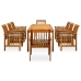 Set comedor de jardín 9 pzas y cojines madera maciza de acacia