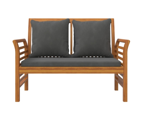 Juego de muebles jardín 5 pzas con cojines madera maciza acacia