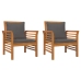 Juego de muebles jardín 5 pzas con cojines madera maciza acacia