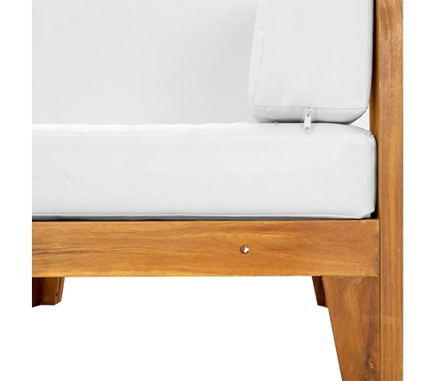 Juego muebles de jardín y cojines 7 pzas madera maciza acacia