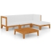 Juego muebles de jardín y cojines 5 pzas madera maciza acacia