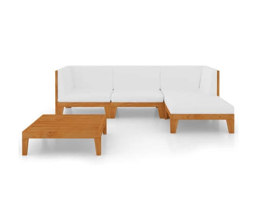 Juego muebles de jardín y cojines 5 pzas madera maciza acacia