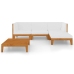 Juego muebles de jardín y cojines 5 pzas madera maciza acacia