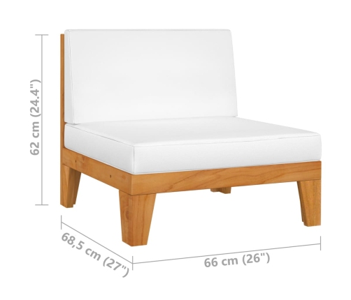 Juego muebles de jardín y cojines 5 pzas madera maciza acacia