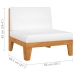 Juego muebles de jardín y cojines 5 pzas madera maciza acacia