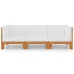 Juego muebles de jardín y cojines 3 pzas madera maciza acacia