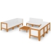 Juego muebles de jardín y cojines 9 pzas madera maciza acacia