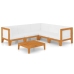 Juego muebles de jardín y cojines 6 pzas madera maciza acacia