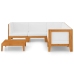 Juego muebles de jardín y cojines 6 pzas madera maciza acacia
