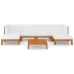 Juego muebles de jardín y cojines 7 pzas madera maciza acacia