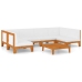 Juego muebles de jardín y cojines 7 pzas madera maciza acacia