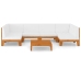Juego muebles de jardín y cojines 7 pzas madera maciza acacia