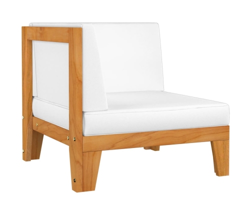Juego muebles de jardín y cojines 7 pzas madera maciza acacia
