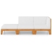 Juego muebles de jardín y cojines 3 pzas madera maciza acacia