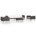 Set de muebles de jardín 4 pzas y cojines ratán sintético negro