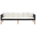 Set de muebles de jardín 4 pzas y cojines ratán sintético negro