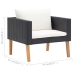 Set de muebles de jardín 4 pzas y cojines ratán sintético negro