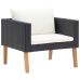 Set de muebles de jardín 5 pzas y cojines ratán sintético negro