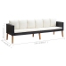 Set de muebles de jardín 5 pzas y cojines ratán sintético negro