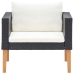 Set de muebles de jardín 5 pzas y cojines ratán sintético negro