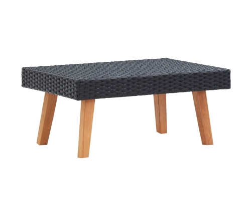 Set de muebles de jardín 5 pzas y cojines ratán sintético negro