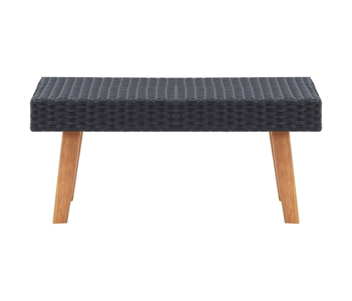 Set de muebles de jardín 5 pzas y cojines ratán sintético negro