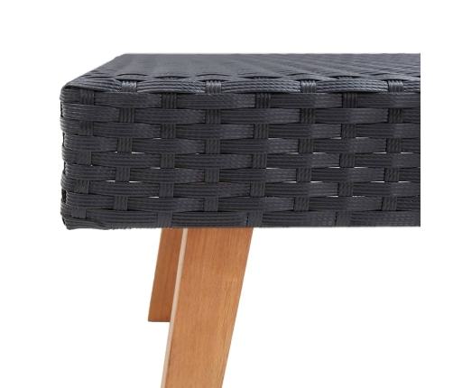 Set de muebles de jardín 5 pzas y cojines ratán sintético negro